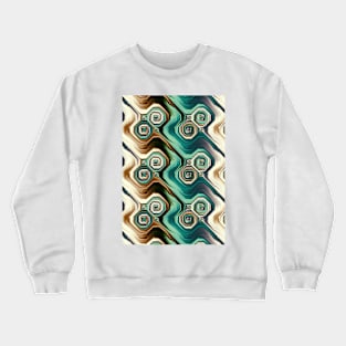 Turquoise and cream decorative design Crewneck Sweatshirt